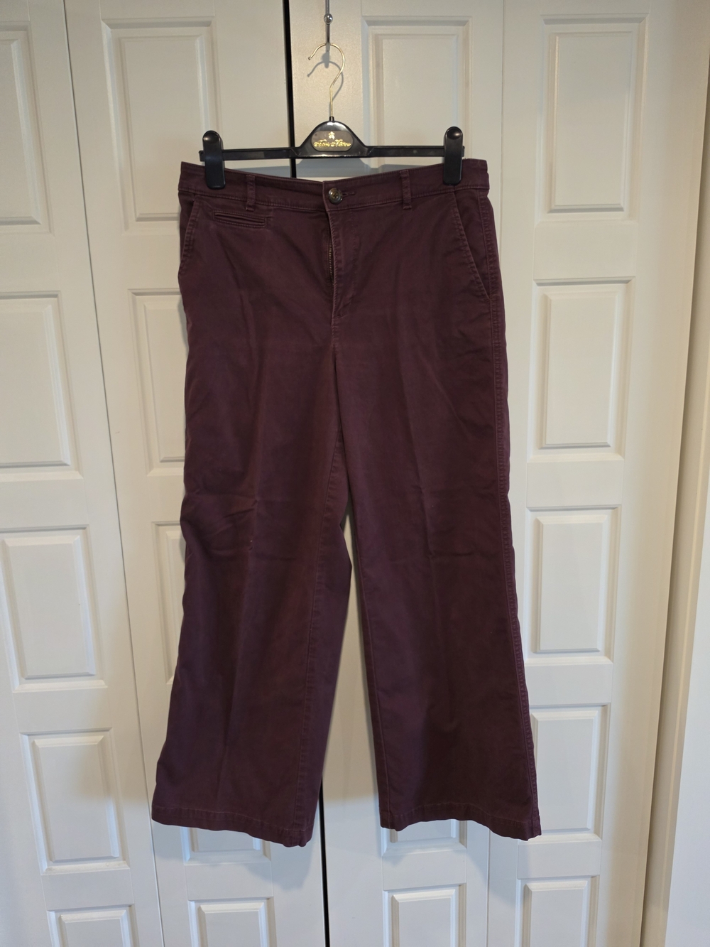 LOFT Wide-Leg Pants in Deep Burgundy